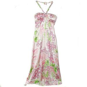Lilly Pulitzer Silk Dress Mizner Pink Belle Villa